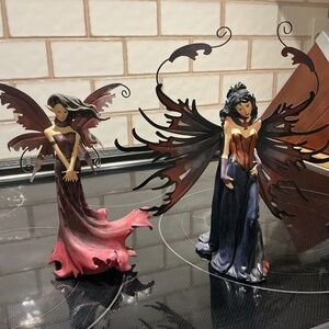 2 ceramic fairies